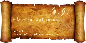 Höfler Julianna névjegykártya